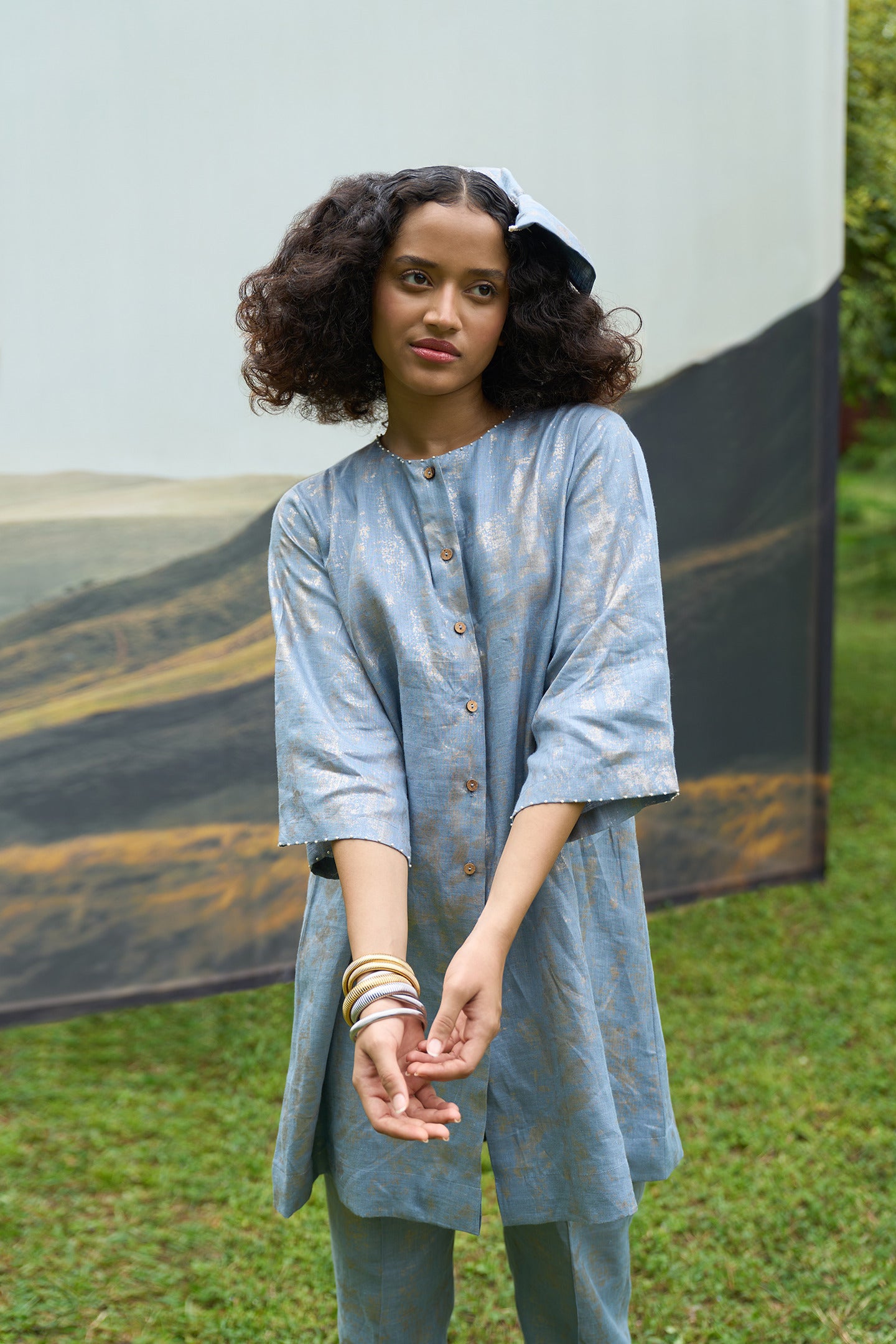 Azure Shirt & Pants Set