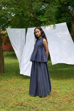 Load image into Gallery viewer, Cobalt Sleeveless Pintucks Top &amp; Skirt Set
