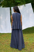 Load image into Gallery viewer, Cobalt Sleeveless Pintucks Top &amp; Skirt Set
