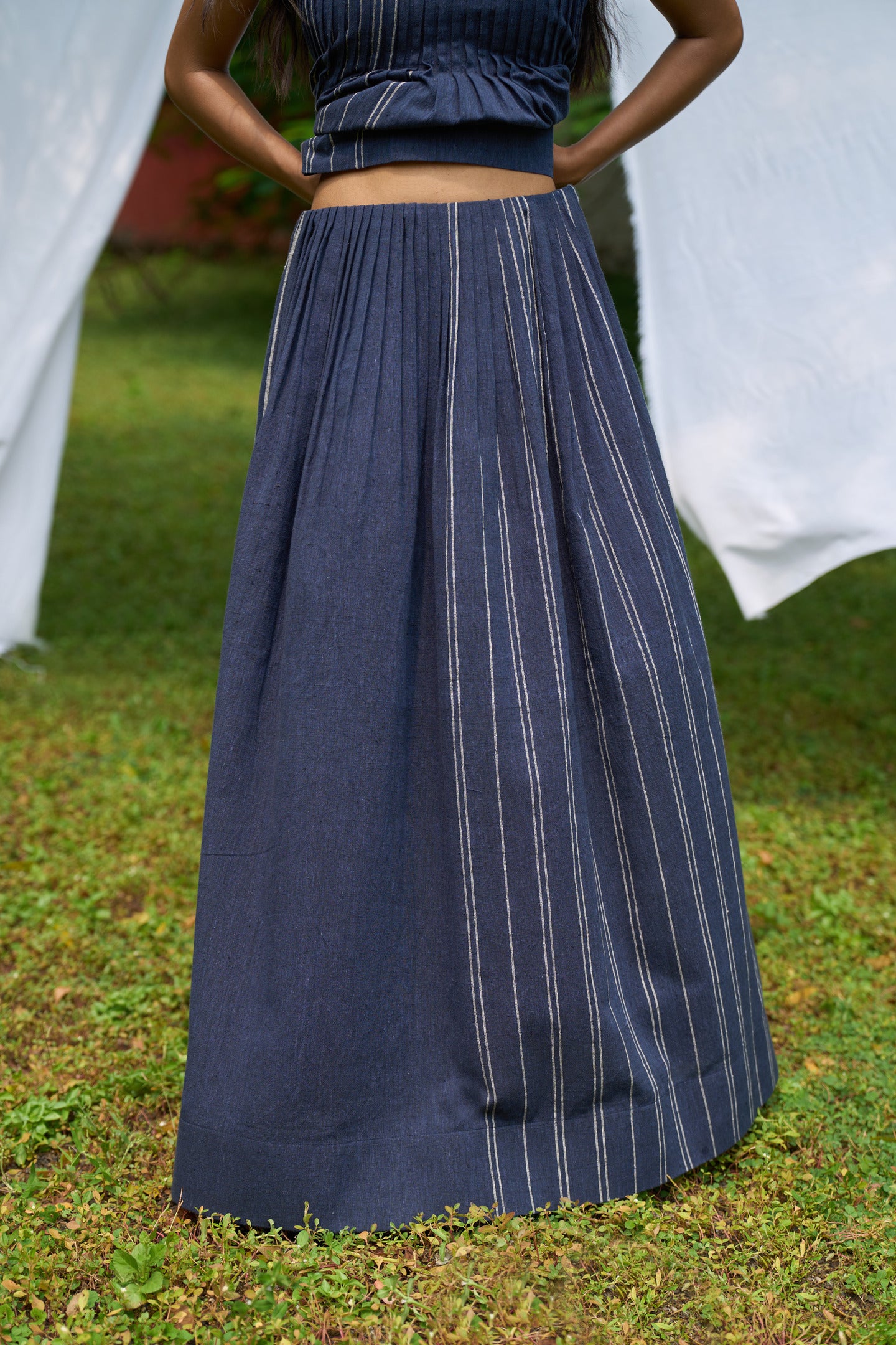 Cobalt Pintucks Skirt