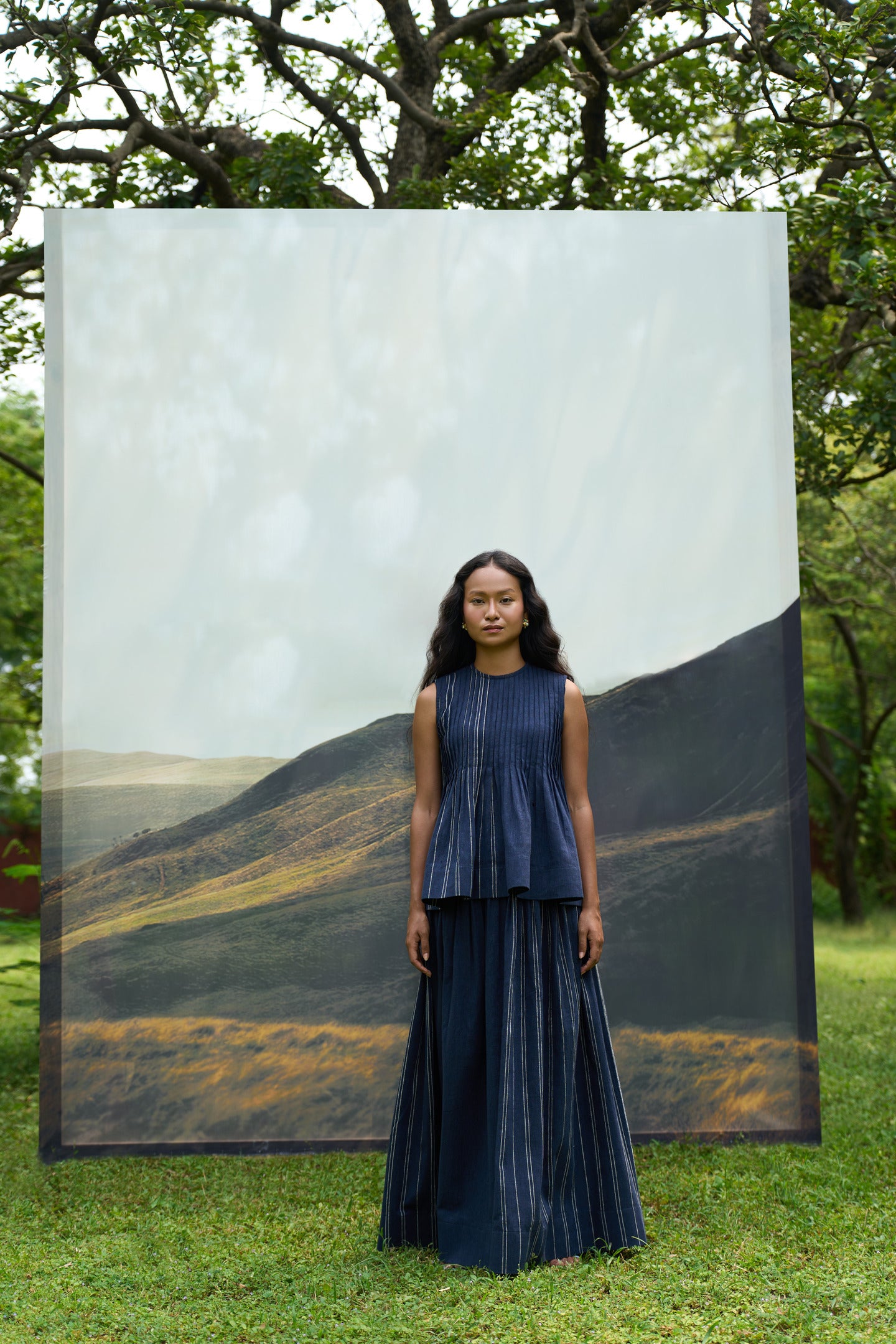 Cobalt Pintucks Skirt