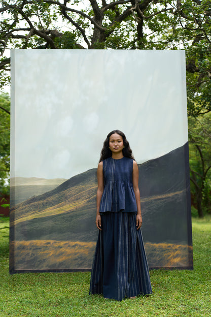 Cobalt Pintucks Skirt