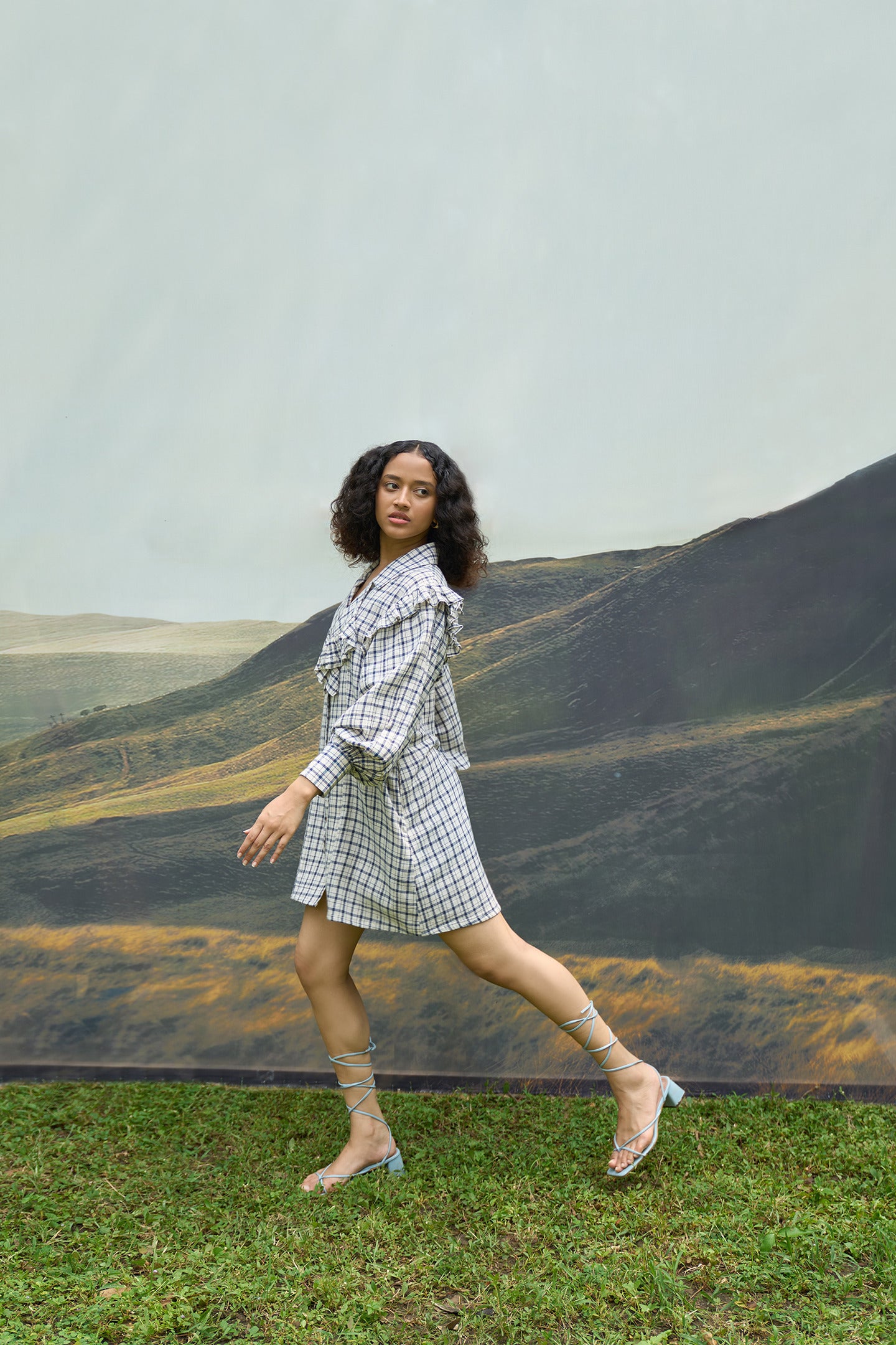 Checkmate Ruffle Dress