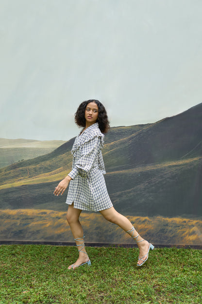 Checkmate Ruffle Dress