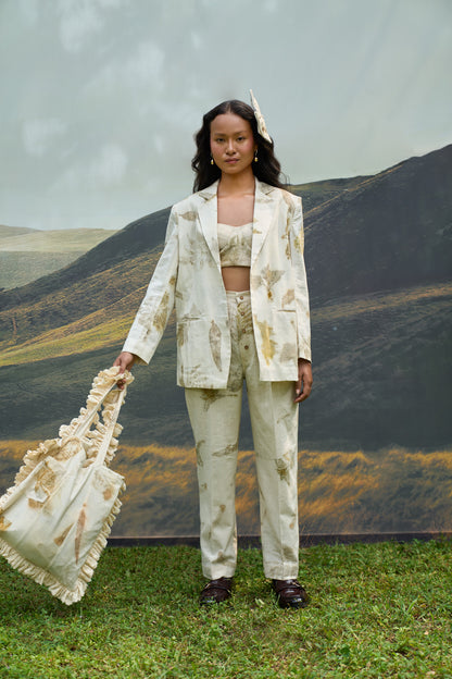 Live Leafy Notch Blazer & Pants Set