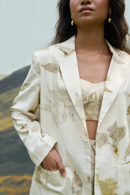 Live Leafy Notch Blazer & Pants Set