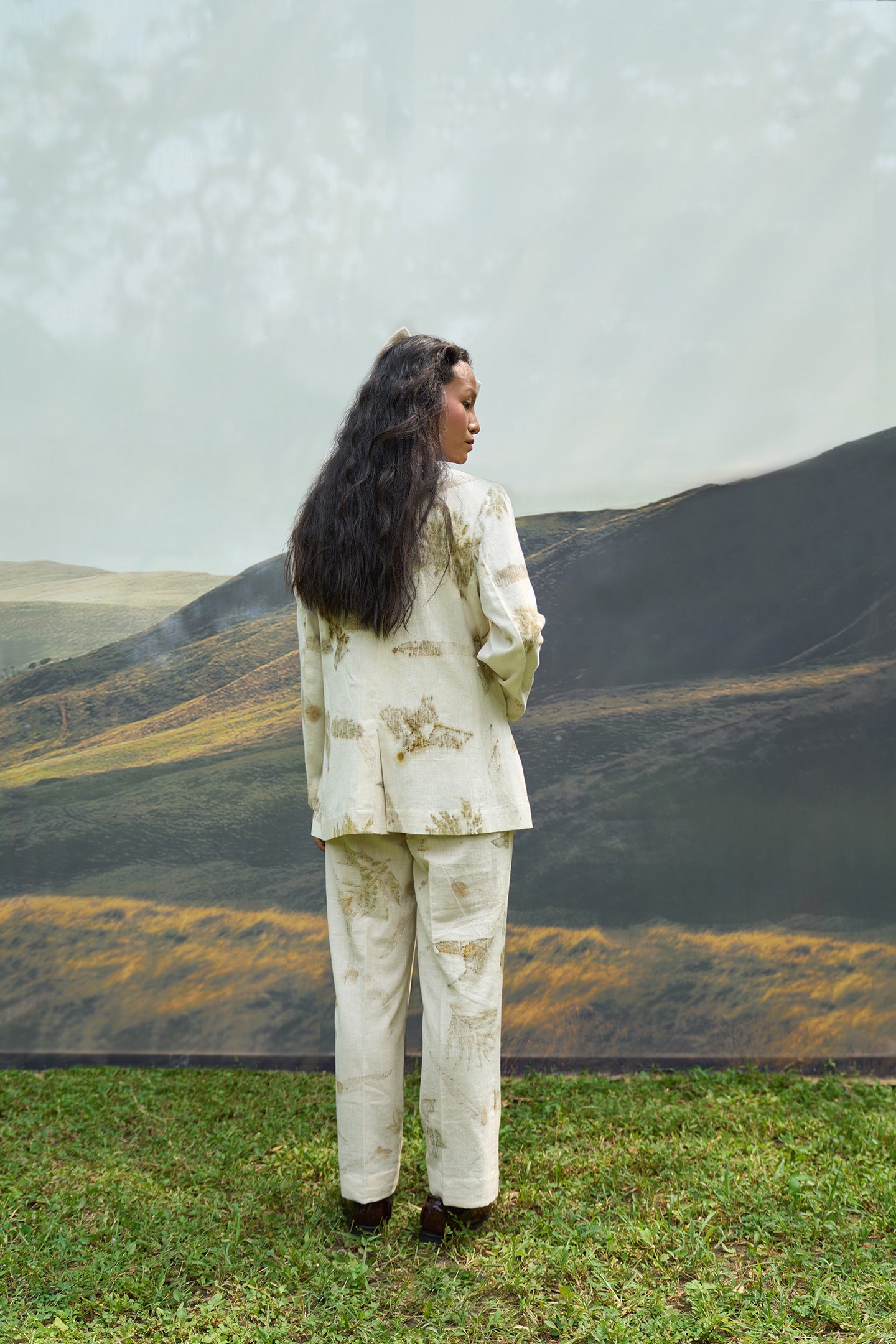 Live Leafy Notch Blazer & Pants Set