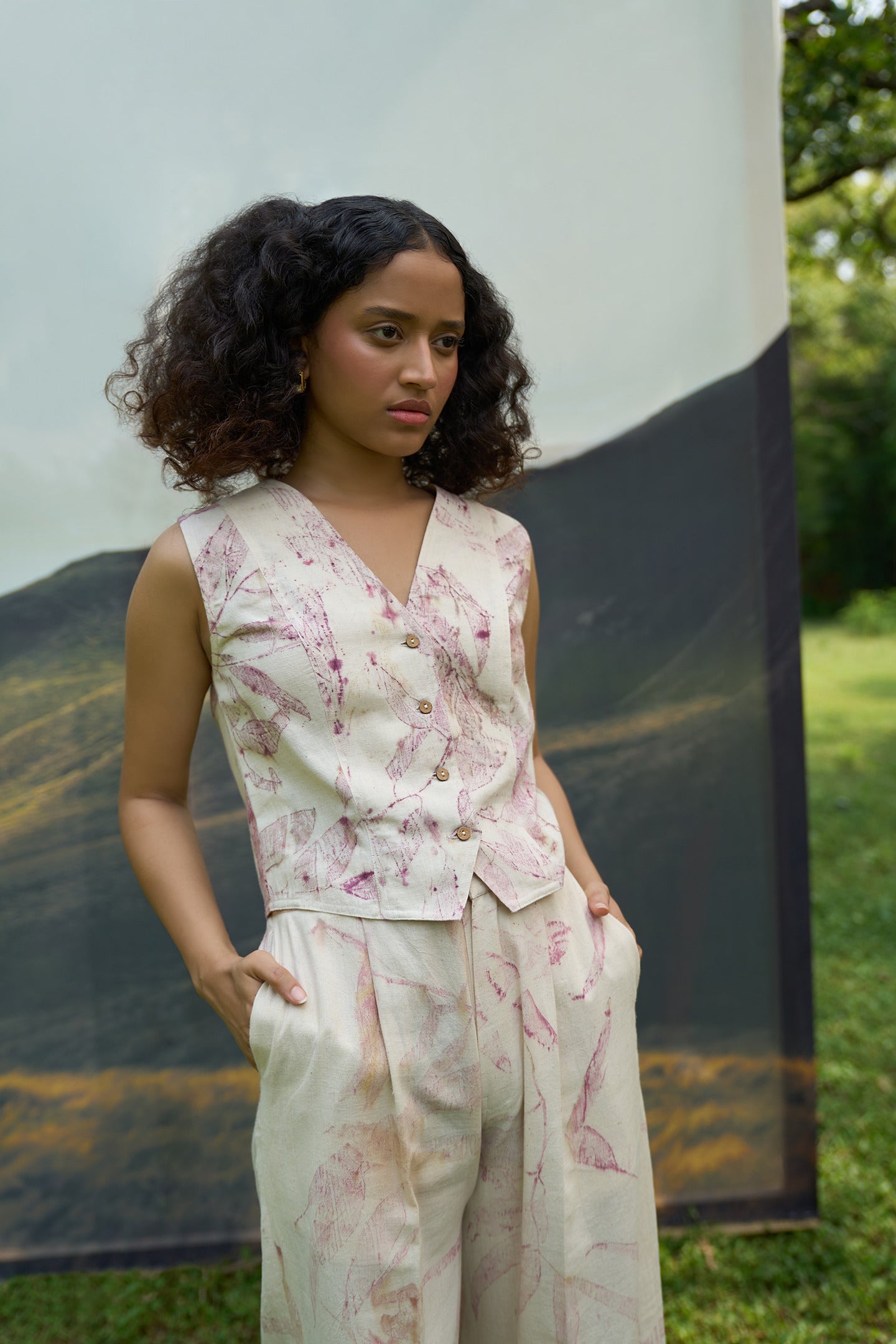 Pink Foliage Vest