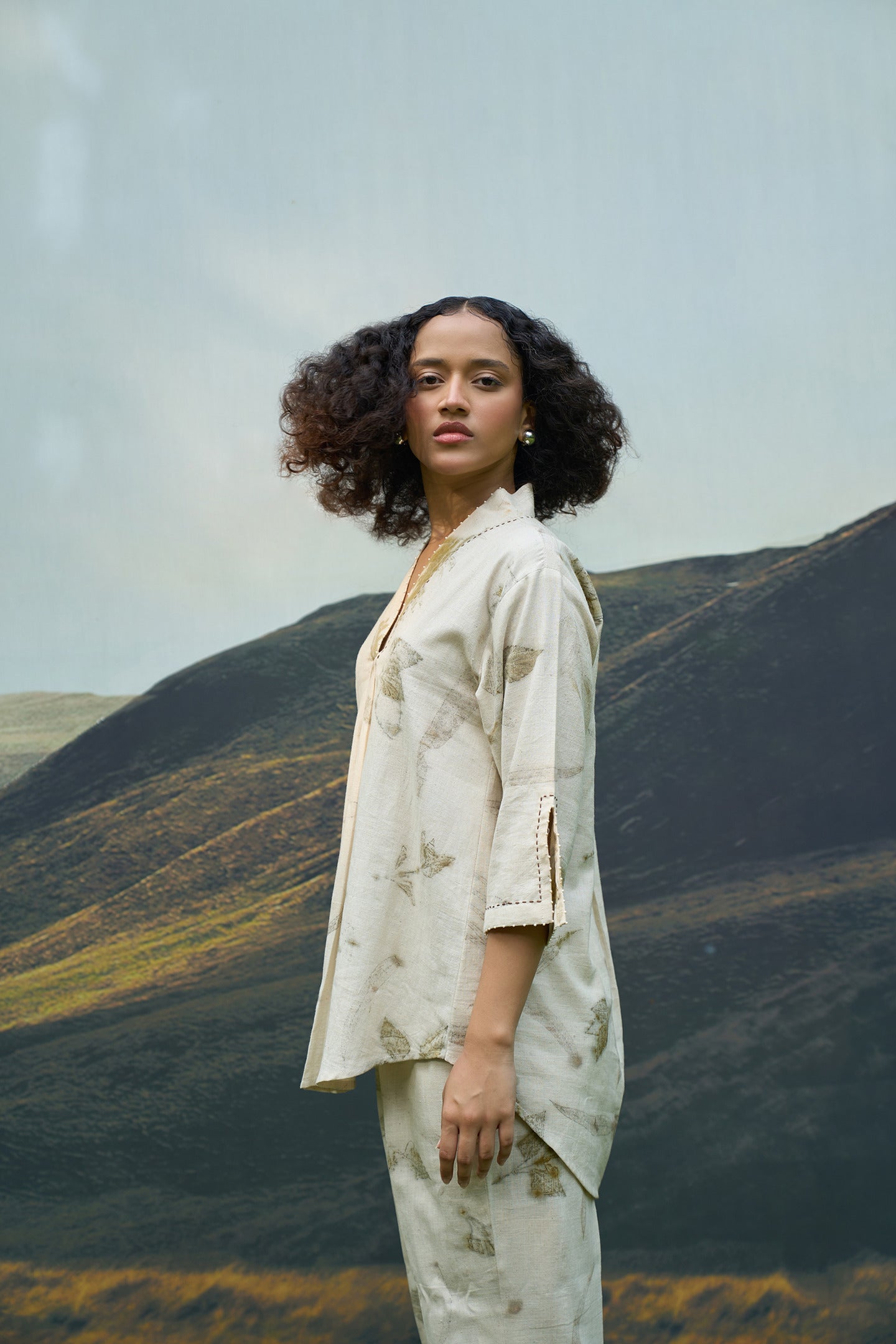 Live Leafy V Neck Kurta