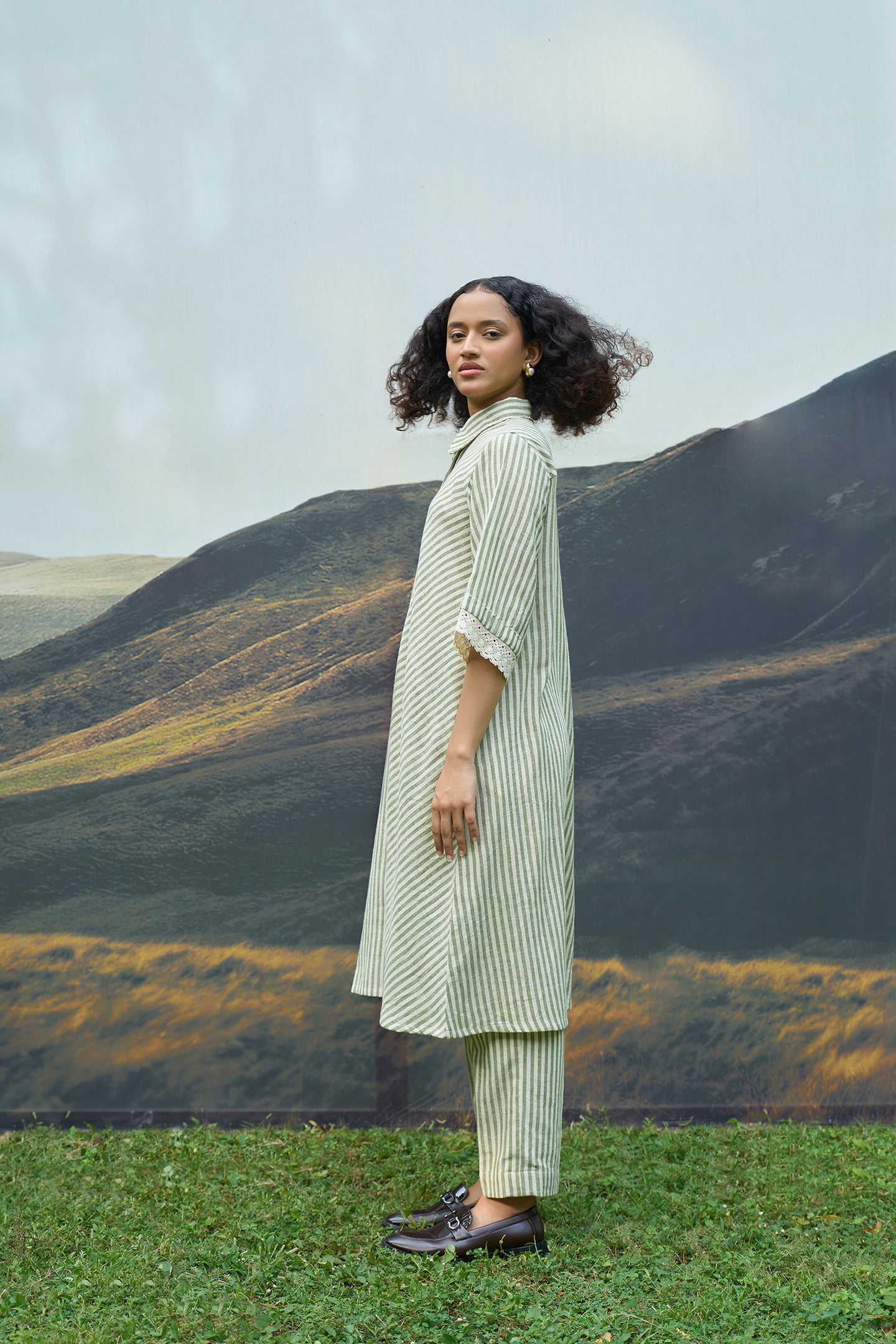 Moss Tent Dress & Pants Set