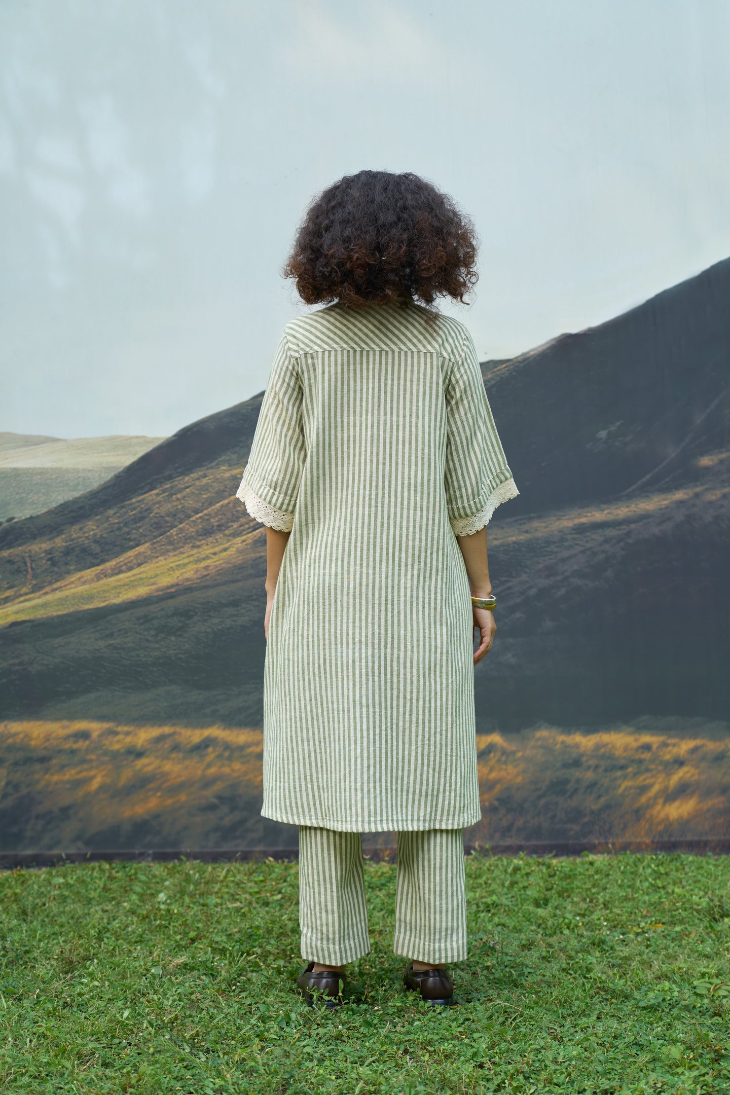 Moss Tent Dress & Pants Set