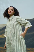 Load image into Gallery viewer, Moss Striped Tent Shirt Dress
