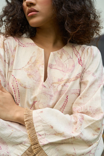 Pink Foliage Kurta & Pants Set