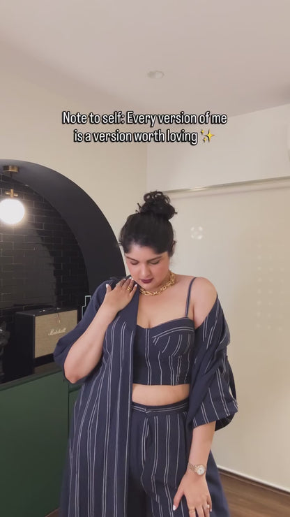 Cobalt Trench Overlay & Pants Set