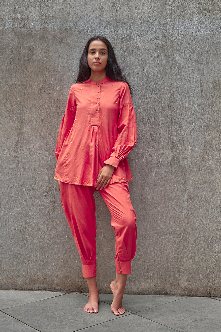 Sunset Eri Silk Embroidered Co-ord Set