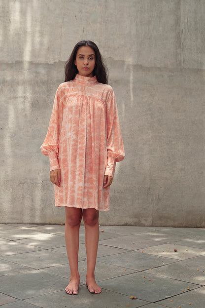 Lotus Funnel Neck Short Dress