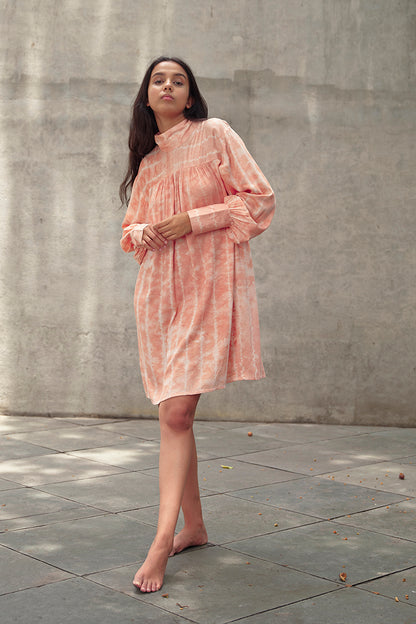 Lotus Funnel Neck Short Dress