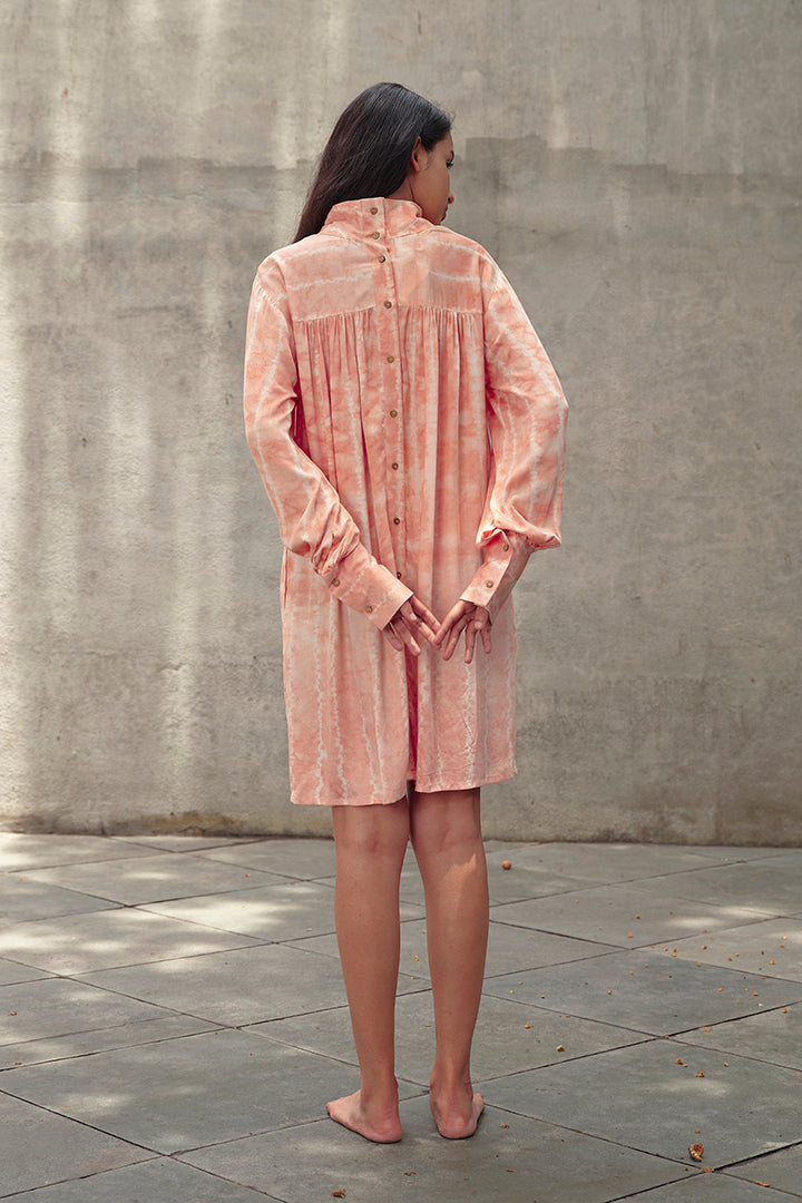 Lotus Funnel Neck Short Dress