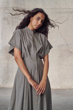 Load image into Gallery viewer, Grey Organic Cotton Structured Maxi Dress
