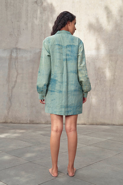 Waves Hemp Shirt Dress & Pants Co-ord Set