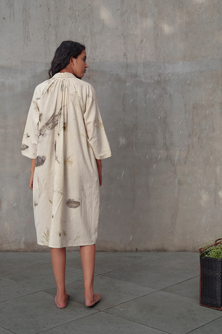 Live Leafy Khadi Tent Dress & Pants Co-ord Set