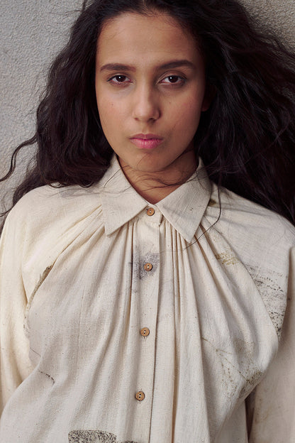 Live Leafy Khadi Tent Dress & Pants Co-ord Set