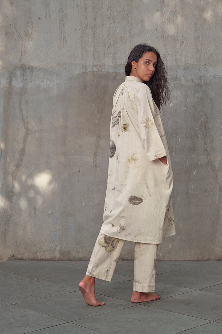 Live Leafy Khadi Tent Dress & Pants Co-ord Set