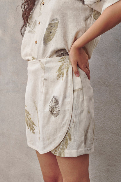 Live Leafy Khadi Skort