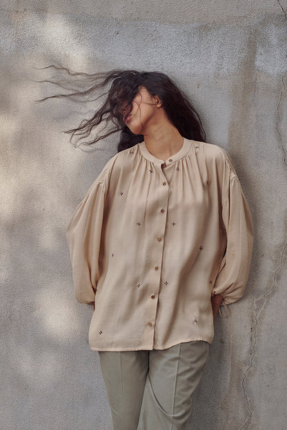 Meadow Corn Fabric Gathers Top