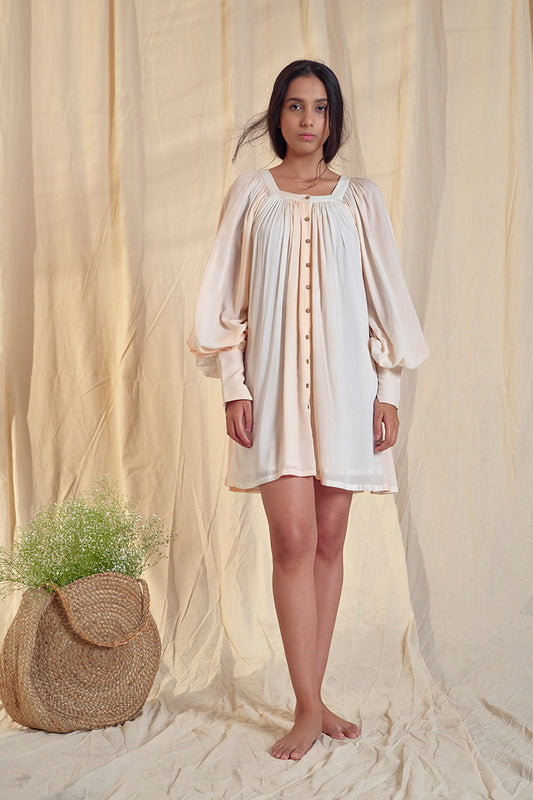 Waterfall Soya Fabric Short Dress