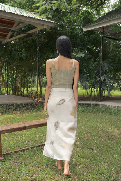 Live Leafy Pleated Panel Skirt